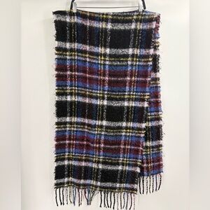Urban Outfitters Women’s Fuzzy Purple Plaid Winter Layering Polyester Scarf